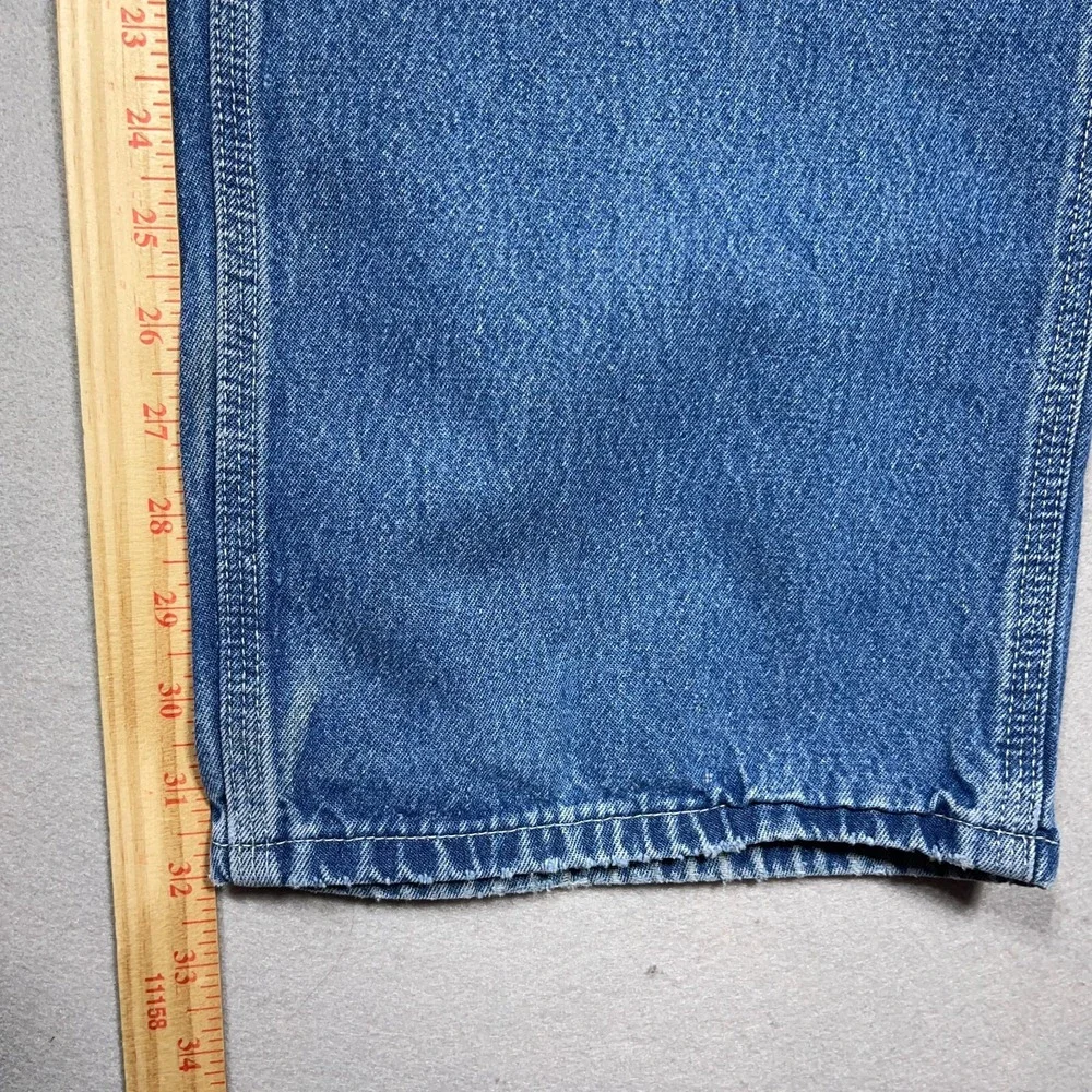 Carhartt Dungaree Jeans Men 42x34 Original Fit Blue Denim Carpenter Workwear